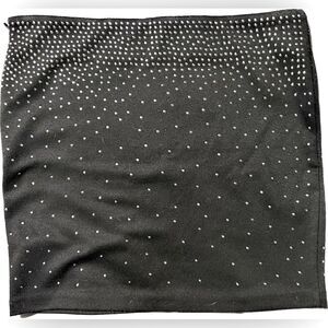 Papaya size small black mini skirt with silver studded detail throughout